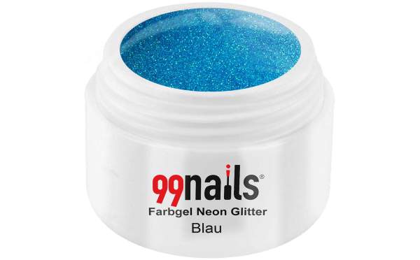 Farbgel Neon Glitter - Blau 5ml