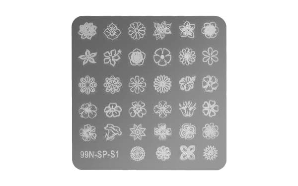 Stamping Plate Square - Flower Power